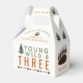 Young Wild and Three Forest Birthday Favor Box Bedankdoosjes