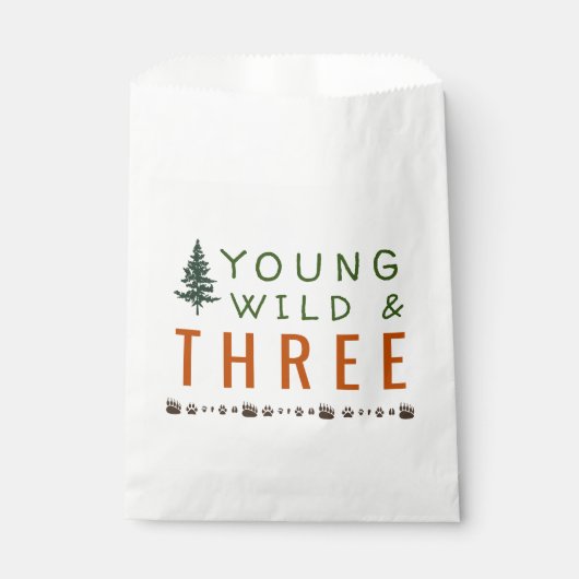 Young Wild and Three Forest Birthday Party Bedankzakje (Voorkant)