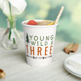 Young Wild and Three Forest Birthday Party Papieren Bekers