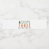 Young Wild and Three Forest Birthday Waterfles Etiket (Enkel label)