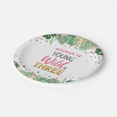 Young Wild and Three Girl Pink Tropical Safari Papieren Bordje (Gekanteld)