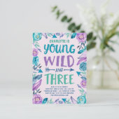 Young Wild and Three Girls Birthday Party Briefkaart (Staand voorkant)