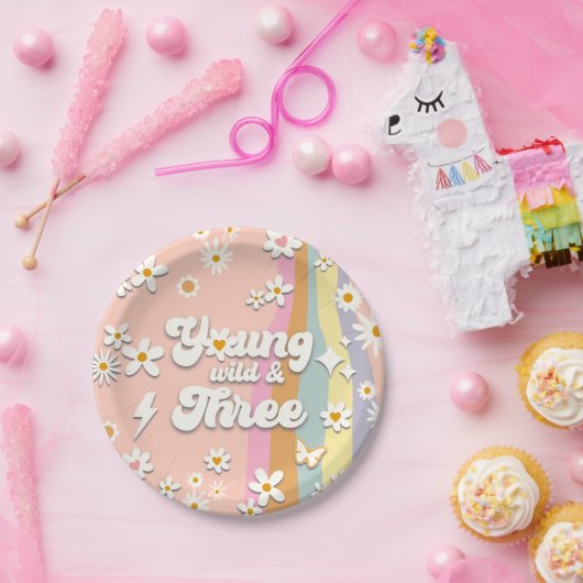 Young Wild and Three Groovy 3rd Birthday Bord (Feest)