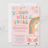 Young Wild and Three Groovy Birthday Invitations Kaart (Voorkant)