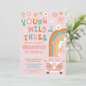 Young Wild and Three Groovy Birthday Invitations Kaart (Staand voorkant)