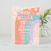 Young Wild and Three Groovy Birthday Invitations Kaart (Staand voorkant)