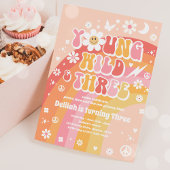 Young Wild and Three Hippie 3rd Birthday Party Kaart