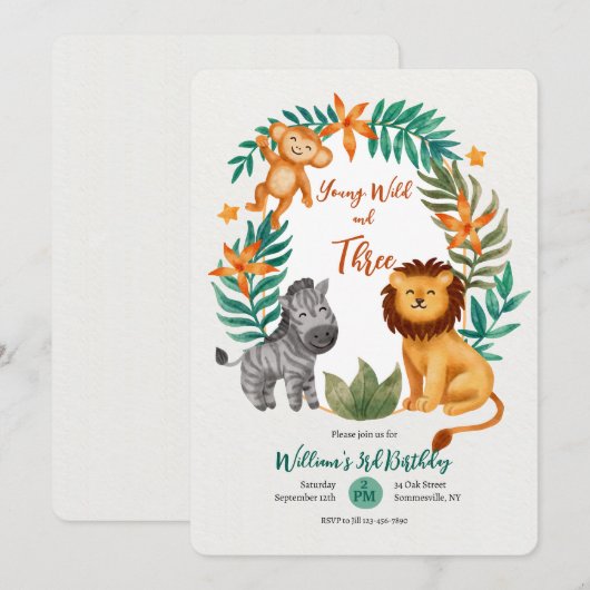 Young Wild and Three Kaart (Voorkant / Achterkant)