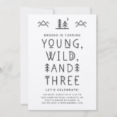 Young Wild and Three Kraft Birthday Invitation (Voorkant)