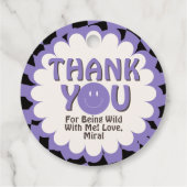 Young Wild and Three Lavender 3e Verjaardagsfeestj Bedankjes Labels (Achterkant)