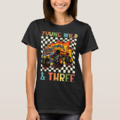Young Wild And Three Monster Truck 3rd Birthday 3y T-shirt (Voorkant)