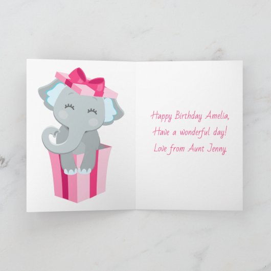 Young Wild and Three Pink 3rd Birthday Kaart (Binnen)