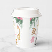 Young Wild and Three - Pink Safari Girl's 3de Papieren Bekers (Rechts)