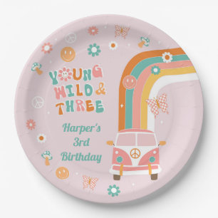 Young Wild and Three Retro Boho Party Paper Bowls Papieren Bordje