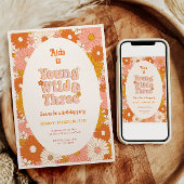 Young Wild and Three Retro Daisy 3rd Birthday Kaart