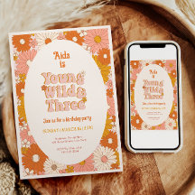 Young Wild and Three Retro Daisy 3rd Birthday