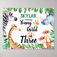 Young Wild and Three Safari Animal 3rd Birthday
