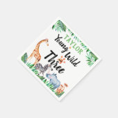 Young Wild and Three Safari Animal 3rd Birthday Servet (Hoek)
