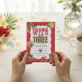 Young Wild and Three Tiger Tropical Birthday Kaart