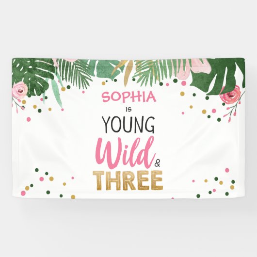 Young Wild and Three Tropical Safari Pink Girl Spandoek (Horizontaal)