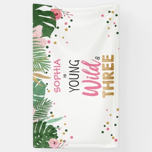 Young Wild and Three Tropical Safari Pink Girl Spandoek (Verticaal)