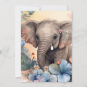 Young Wild Drie 3rd Birthday Kinder Cute Elephant Kaart (Achterkant)