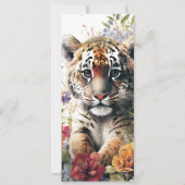 Young Wild Drie 3rd Birthday Kinder Cute Tiger Kaart (Achterkant)