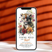 Young Wild Drie 3rd Birthday Kinder Cute Tiger Kaart