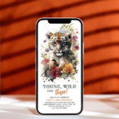 Young Wild Drie 3rd Birthday Kinder Cute Tiger Kaart