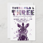 Young, Wild & Drie | Rockstar Zebra Kaart (Voorkant)