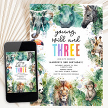 Young Wild & Drie Safari Dieren 3e Verjaardag
