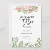 Young Wild Drie Waterverf Flowers 3rd Birthday Kaart (Voorkant)