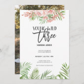 Young Wild Drie Waterverf Flowers 3rd Birthday Kaart (Voorkant / Achterkant)