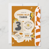 Young Wild en drie 3e Retro geruite verjaardag Kaart (Voorkant)