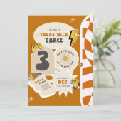 Young Wild en drie 3e Retro geruite verjaardag Kaart (Staand voorkant)