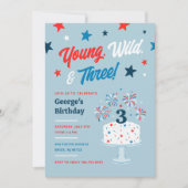 Young Wild en drie derde verjaardagsfeestjes Kaart (Voorkant)