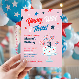 Young Wild en drie derde verjaardagsfeestjes Kaart