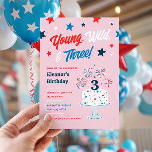 Young Wild en drie derde verjaardagsfeestjes Kaart