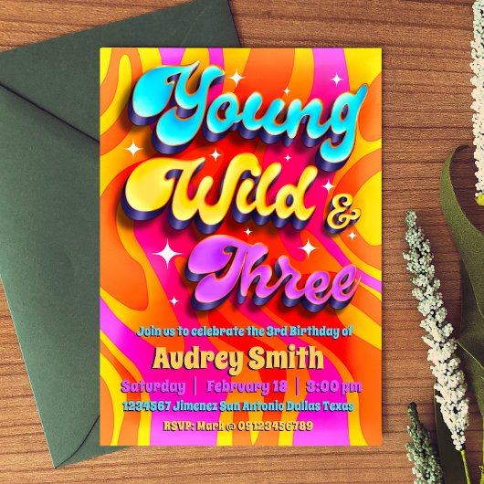 Young Wild en Drie - Groovy  Kaart
