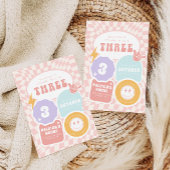 Young Wild en drie | Meisjes 3e retro verjaardag Kaart