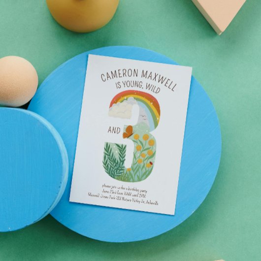 Young Wild en drie Naturen geïnspireerd op verjaar Kaart