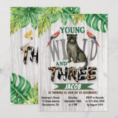 Young Wild en drie Oerwouden 3e verjaardag Kaart (Voorkant / Achterkant)