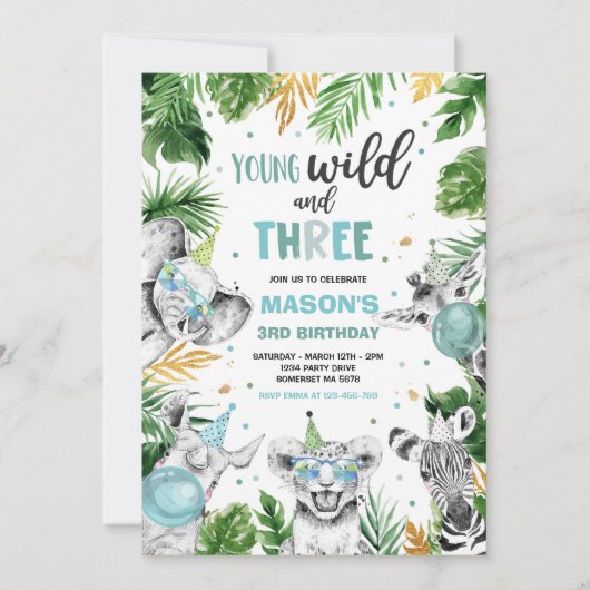 Young Wild en drie Safari Oerwouden Kaart (Voorkant)