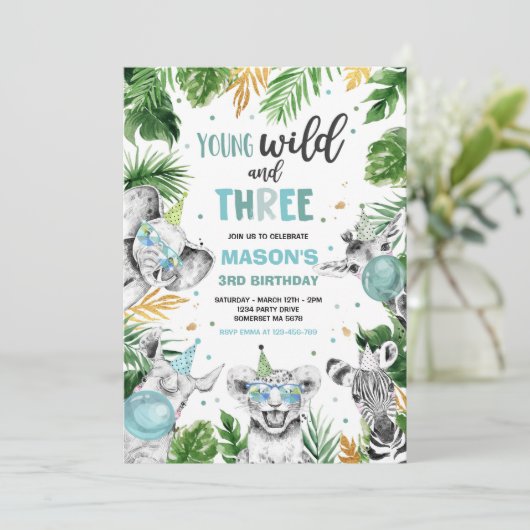 Young Wild en drie Safari Oerwouden Kaart (Staand voorkant)