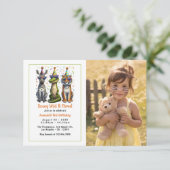 Young Wild en drie verjaardagsfeestfoto Kaart (Staand voorkant)