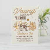Young, Wild en drie Westerne verjaardagsuitnodigin Kaart (Staand voorkant)