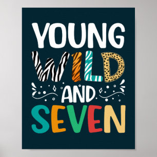 Young Wild en Seven Funny 7e Verjaardag Jongen Mei Poster