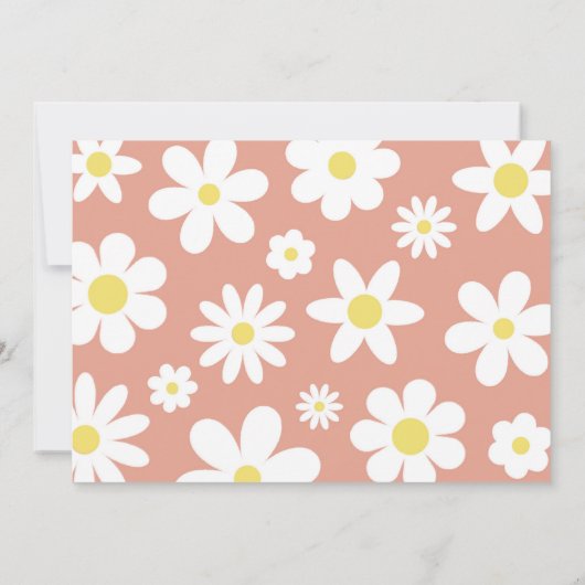 Young Wild en Three Boho Daisy 3e verjaardag foto Kaart (Achterkant)