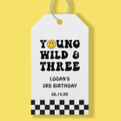 Young Wild en Three Boy 3rd Birthday Gift Label Cadeaulabel