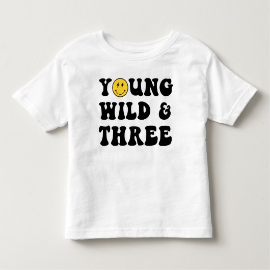 Young Wild en Three Boy 3rd Birthday Shirt (Voorkant)